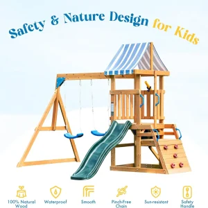 Dual Swings Set with Slide